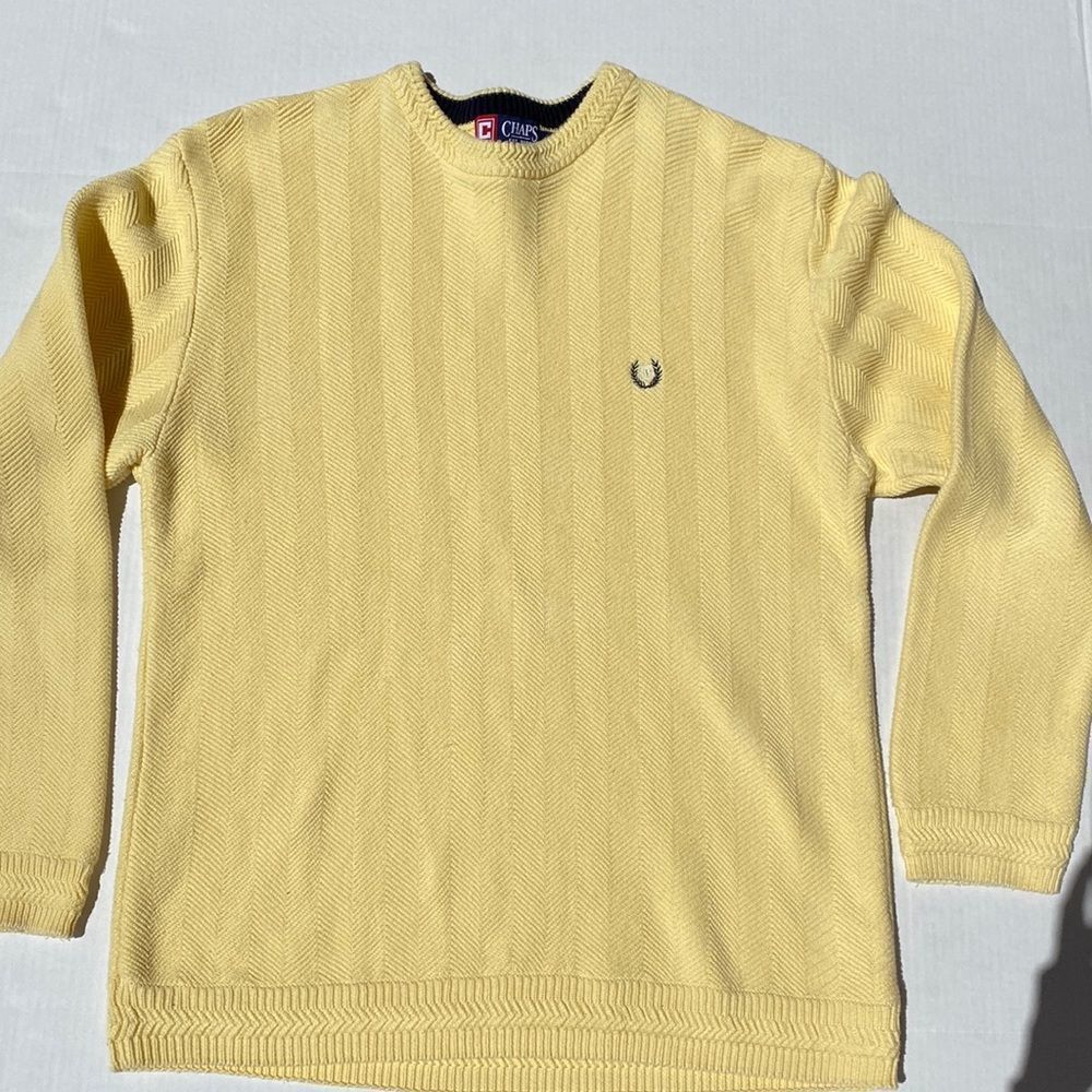 Pale yellow Chaps mens cotton pullover sweater